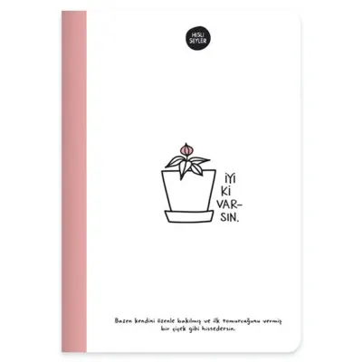 Keskin Color Sert Kapak Cilt Defter Hisli Şeyler 14x20 64 YP Çizgili İyi Ki Varsın