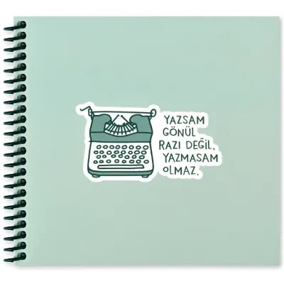 Keskin Color Sticker Defter Hisli Şeyler 16x15 50 YP Çizgili Stickerli Defter Yazsan Gönül Razı Değil Yazmasam Olmaz