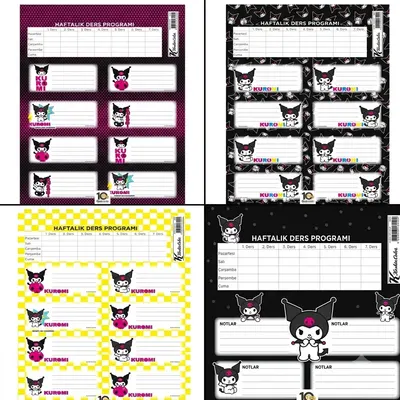 Kuromi Ders Programlı Etiket 3 Lü 220130-12