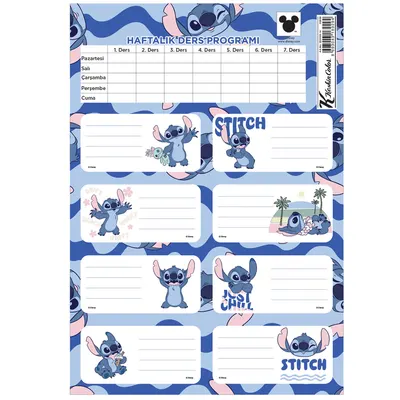 Lilo&amp;stitch Ders Programlı 3lü Etiket