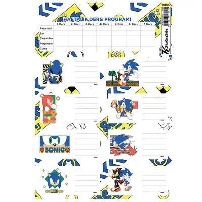 Sonic Ders Programlı 3 Lü Etiket