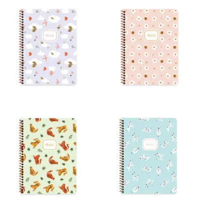 Keskin Color Karton Kapak Spiralli Hayvanlar Defter 16,5x22,5 80 Yp Çiz.