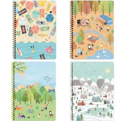 Keskin Color Defter Karton Kapak Spiralli Mevsimler 16,5x22,5 80 Yp