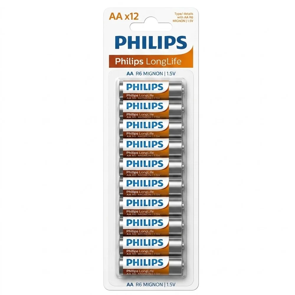 Philips Longlife İnce Kalem Pil AAA 12 Li