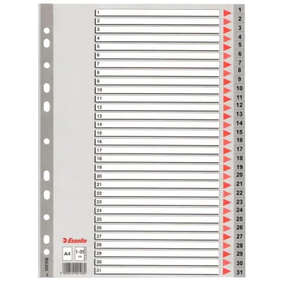 Esselte Seperatör 1-31 Rakamlı Plastik A4 100108