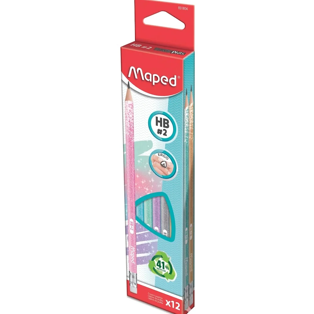Maped Black Pep S Deco Glıtter Silgili Kurşun Kalem Hb 12 Li