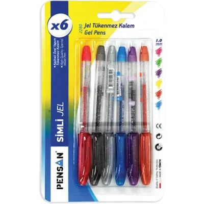 Pensan Tükenmez Kalem Jel Simli 1.0 MM Gümüş 2280