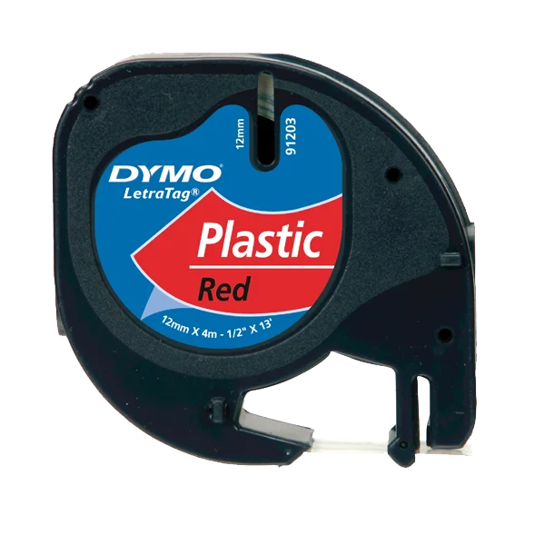 Dymo Letratag Şerit Plastik 12 MMx4 MT Kırmızı 91203