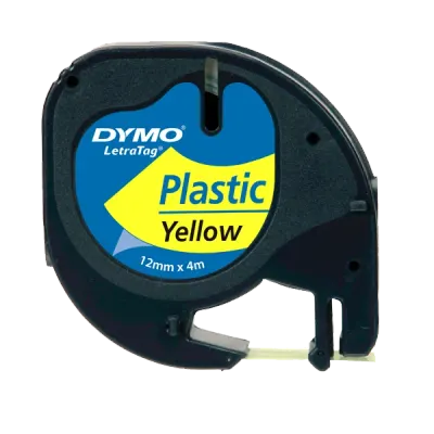 Dymo Letratag Şerit Plastik 12 MMx4 MT Sarı 91202