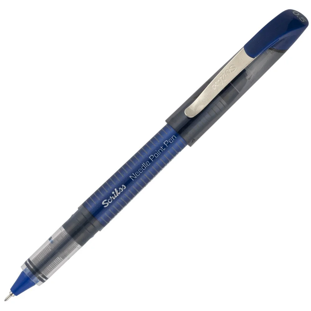 Scrikss Roller Kalem Needle Point Su Bazlı İğne Uç 0.5 MM Mavi NP-68