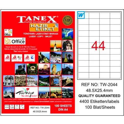 Tanex Laser Etiket 100 YP 48x25 Laser-Copy-Inkjet TW-2044