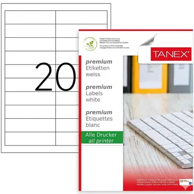 Tanex Laser Etiket 95x26 MM 100 Ad. Tw-2020
