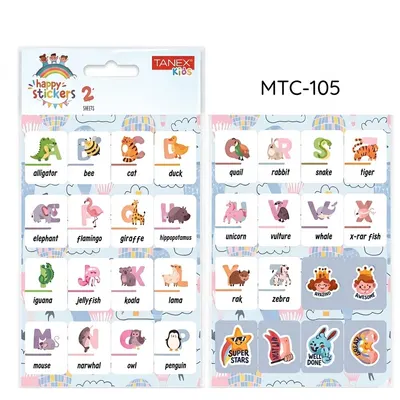 Tanex İlkokul Harf Etiketi-5 2 Ad. Mtc-105