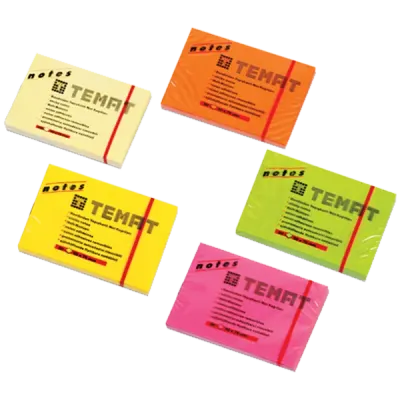 Temat Yapışkanlı Not Kağıdı 50x75 MM Fosforlu Sarı 11064