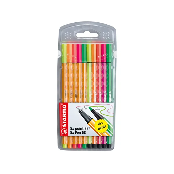 Stabilo Keçe Uçlu İnce Kalem 88 Point &amp; Pen 68 Karışık Renk 10 LU 8868/10-1