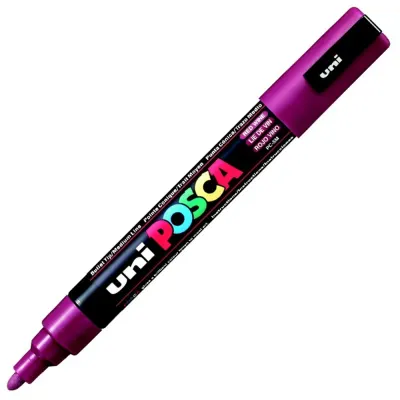 Uni-Ball Posca 1.8-2.5 Su bazlı Poster Markörü Ş.Kırmızı PC-5M