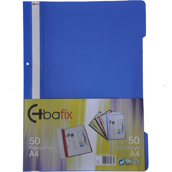Bafix Telli Dosya Plastik XL Mavi A4