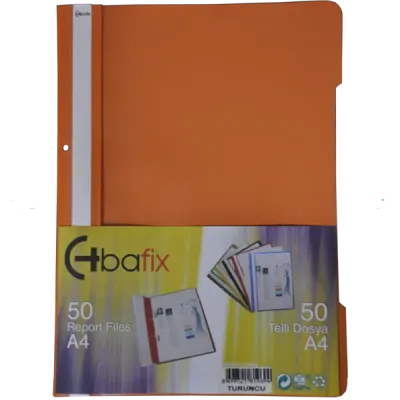 Bafix Telli Dosya Plastik XL Turuncu A4