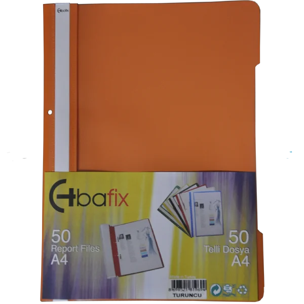 Bafix Telli Dosya Plastik XL Turuncu A4