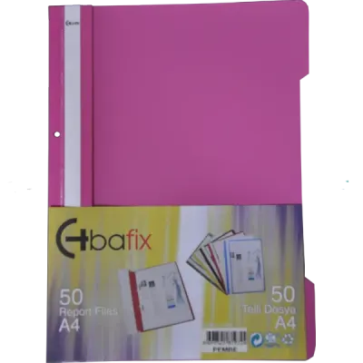 Bafix Telli Dosya Plastik XL Pembe A4