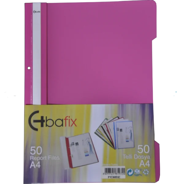 Bafix Telli Dosya Plastik XL Pembe A4