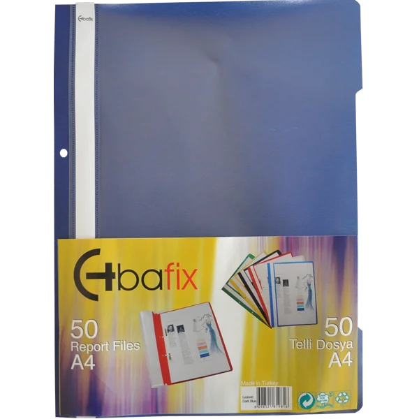 Bafix Telli Dosya Plastik XL Lacivert A4