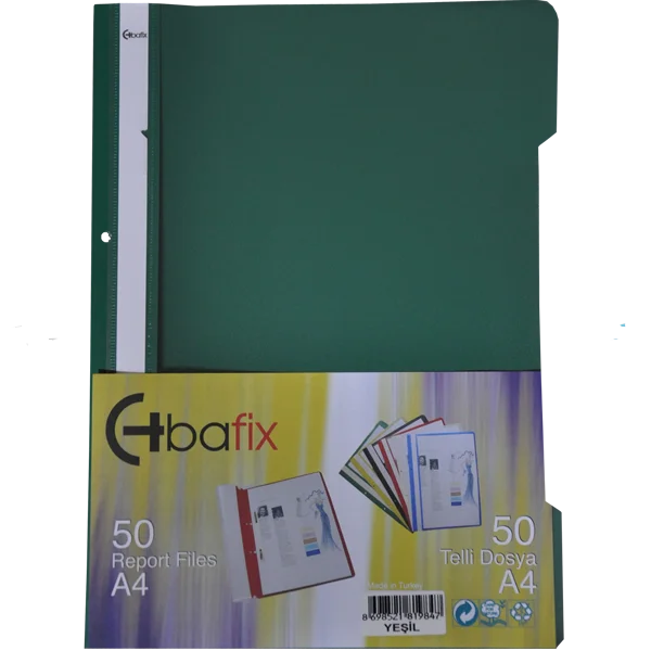 Bafix Telli Dosya Plastik XL Yeşil A4