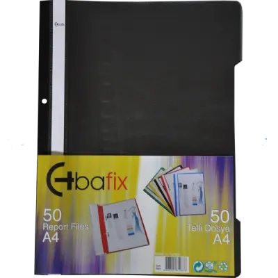 Bafix Telli Dosya Plastik XL Siyah A4