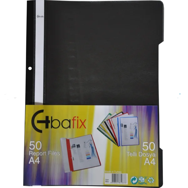 Bafix Telli Dosya Plastik XL Siyah A4