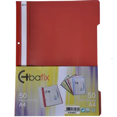 Bafix Telli Dosya Plastik XL Kırmızı A4