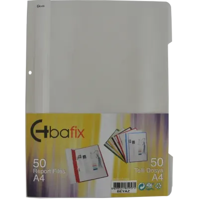 Bafix Telli Dosya Plastik XL Beyaz A4