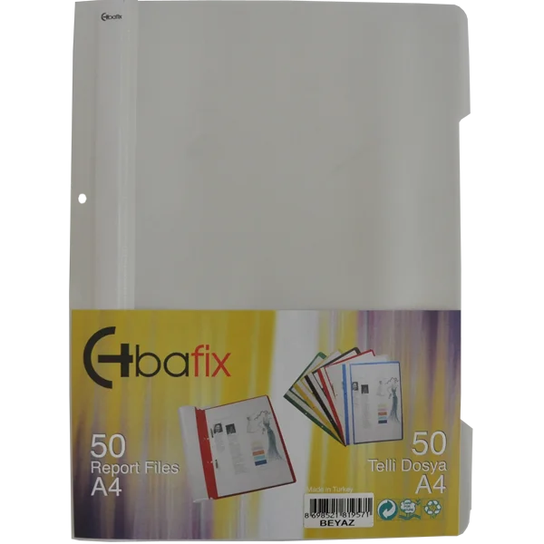 Bafix Telli Dosya Plastik XL Beyaz A4