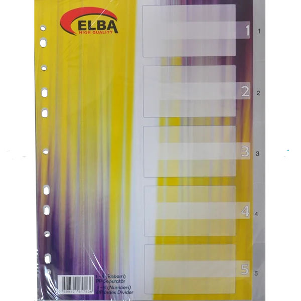Bafix Seperatör 1-5 Rakamlı Plastik A4