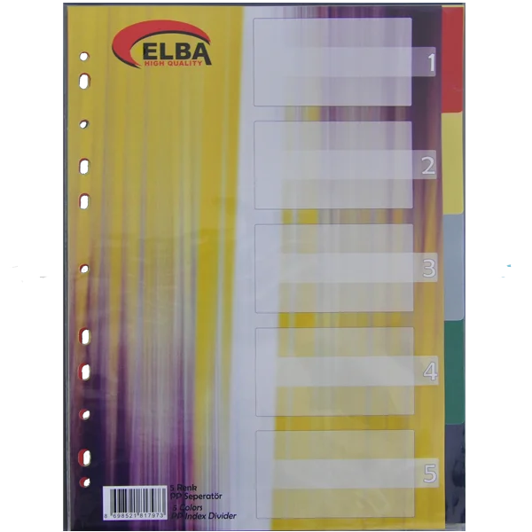 Bafix Seperatör 5 Renkli Plastik A4