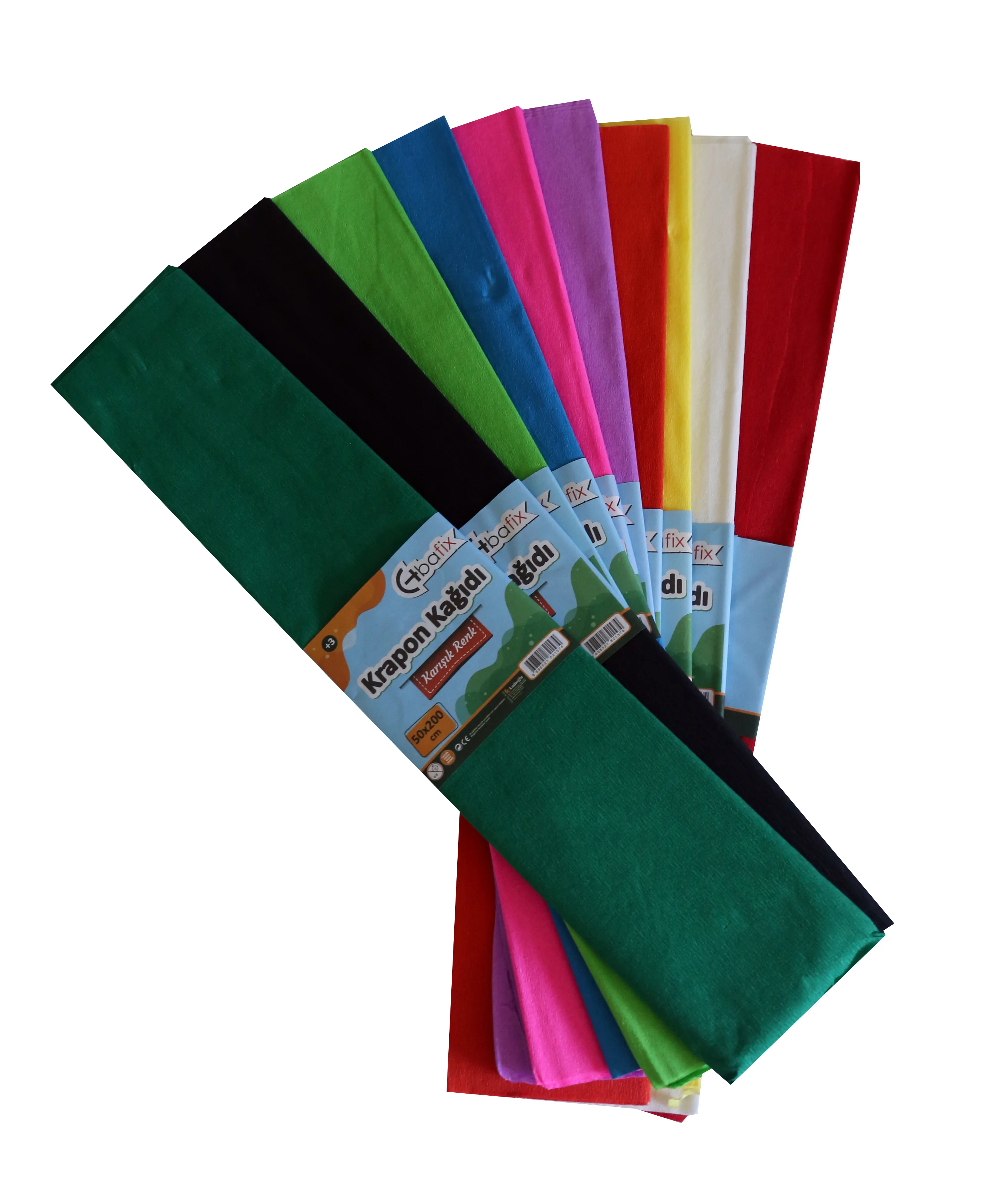 Bafix Krapon Kağıdı 10 LU 50x200 CM Karışık Renk