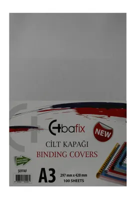 Bafix Cilt Kapağı Plastik Opak A3 160 MIC Şeffaf