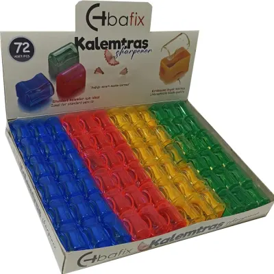 Bafix Kalemtıraş Plastik Tek Bölmeli Kapaklı Ts801