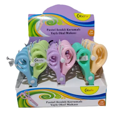 Bafix Okul Makası Korumalı Yaylı 13,5 Cm Pastel Renkli BFX-SA2050M