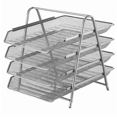 Bafix Evrak Rafı Metal Perforeli 4 Lü Siyah BFX-MER9206G