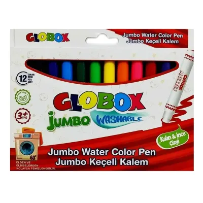 Globox Keçeli Kalem Jumbo Yıkanabilir 12 Li 3379