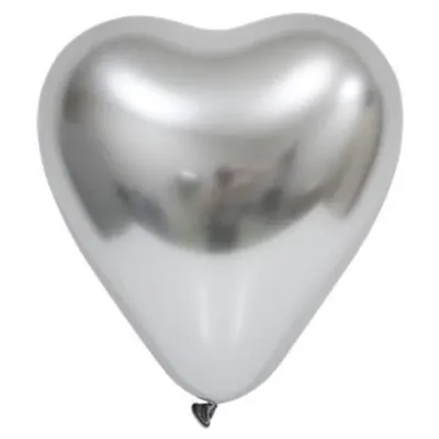 Balonevi Balon 12" Krom Kalp Silver 50 Li