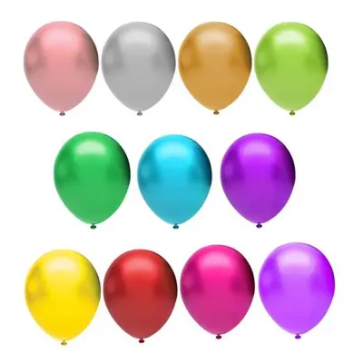 Balonevi Balon 12" Karışık Baskısız Metalik Renk 100 Lü