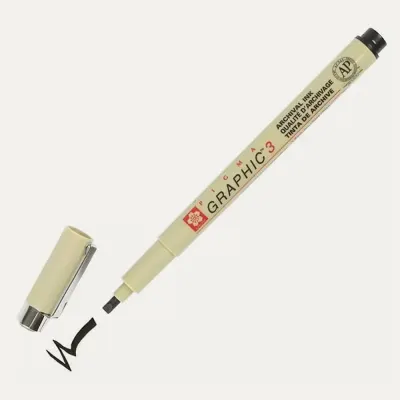 Sakura Pıgma Çizim Kalemi Graphıc 2 Düz Kesik 0.30 MM Siyah xSDK02