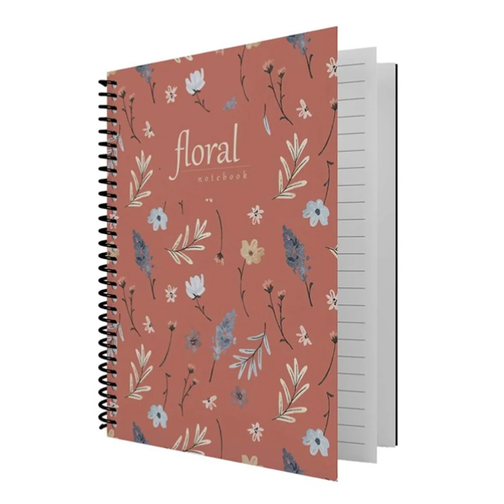 Dilman Defter Floral Serisi 16x22 80 YP Çizgili 6406