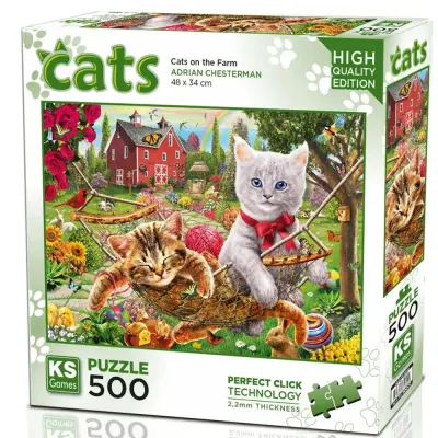 Ks Games Puzzle 500 Cats On The Farm Yetişkin 20043