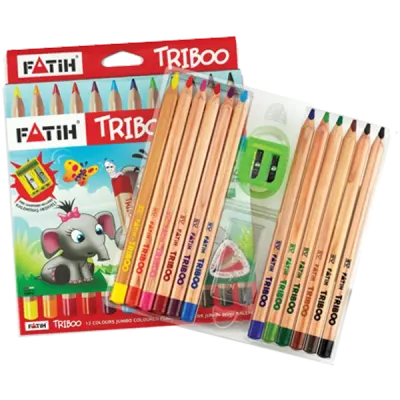 Fatih Kuru Boya Natural Üçgen Jumbo Triboo Tam Boy 12 Renk 33426