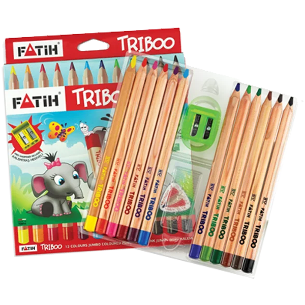 Fatih Kuru Boya Natural Üçgen Jumbo Triboo Tam Boy 12 Renk 33426