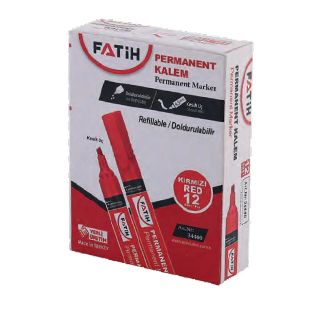 Fatih Markör Permanent Kesik Uç Kırmızı 3440