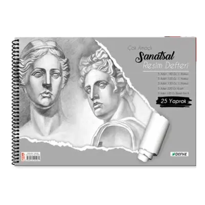 Defne Resim Defteri Çok Amaçlı Spiralli Krt Kapak 38x48 DFN-5061