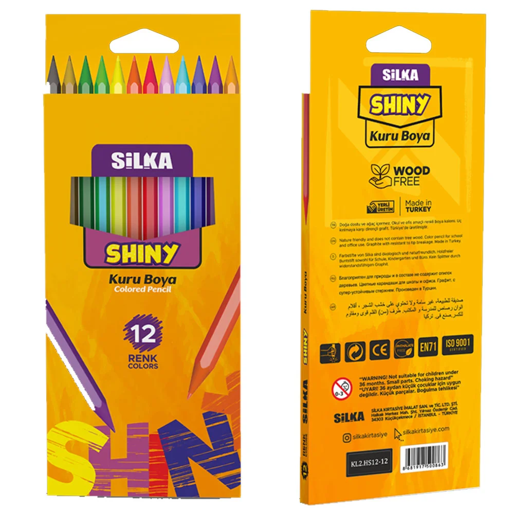 Silka 12 Li Hex Shıny Gövde Boyalı Kuru Boya